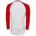 White-Red - Side - SOLS Mens Funky Contrast Long Sleeve T-Shirt