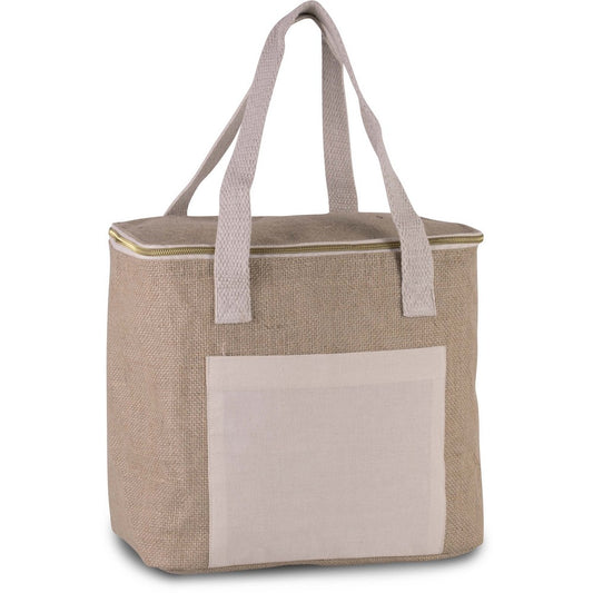 Natural - Front - Kimood Large Jute Cool Bag