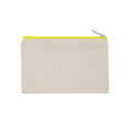Natural-Fluorescent Yellow - Front - Kimood Small Cotton Canvas Pouch