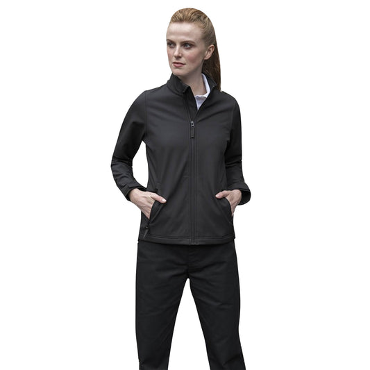 Black - Front - PRO RTX Womens-Ladies Pro Two Layer Soft Shell Jacket