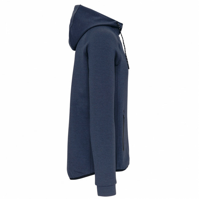 French Navy Heather - Side - Proact Mens Performance Hooded Jacket