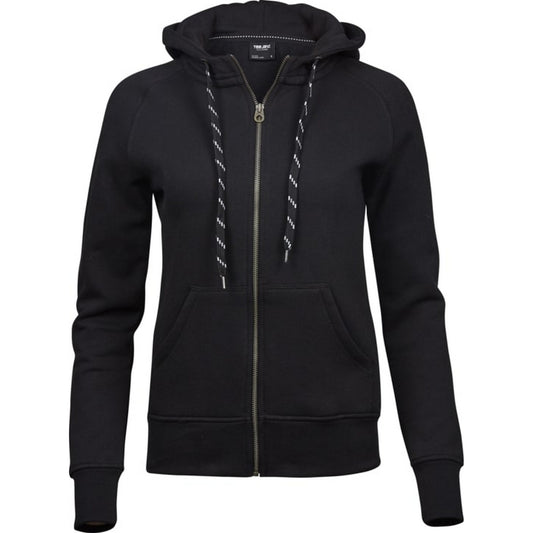 Black - Front - Tee Jays Womens-Ladies Fashion Zip Hoodie