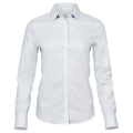 White - Front - Tee Jays Womens-Ladies Stretch Luxury Long Sleeve Poplin Shirt