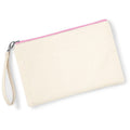 Natural-Pink - Back - Westford Mill Canvas Wristlet Pouch