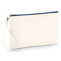 Natural-Navy - Front - Westford Mill Canvas Wristlet Pouch