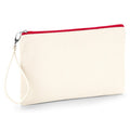 Natural-Red - Front - Westford Mill Canvas Wristlet Pouch