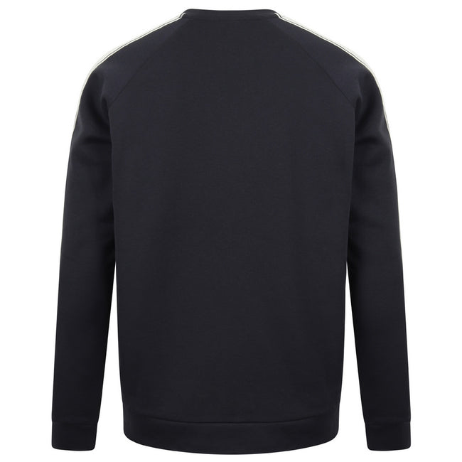 Navy-White - Back - Skinni Fit Unisex Contrast Raglan Sweatshirt