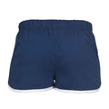 Navy-White - Back - Skinni Fit Womens-Ladies Retro Shorts
