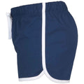Navy-White - Side - Skinni Fit Womens-Ladies Retro Shorts