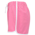 Bright Pink-White - Side - Skinni Fit Womens-Ladies Retro Shorts