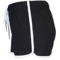 Black-White - Side - Skinni Fit Womens-Ladies Retro Shorts