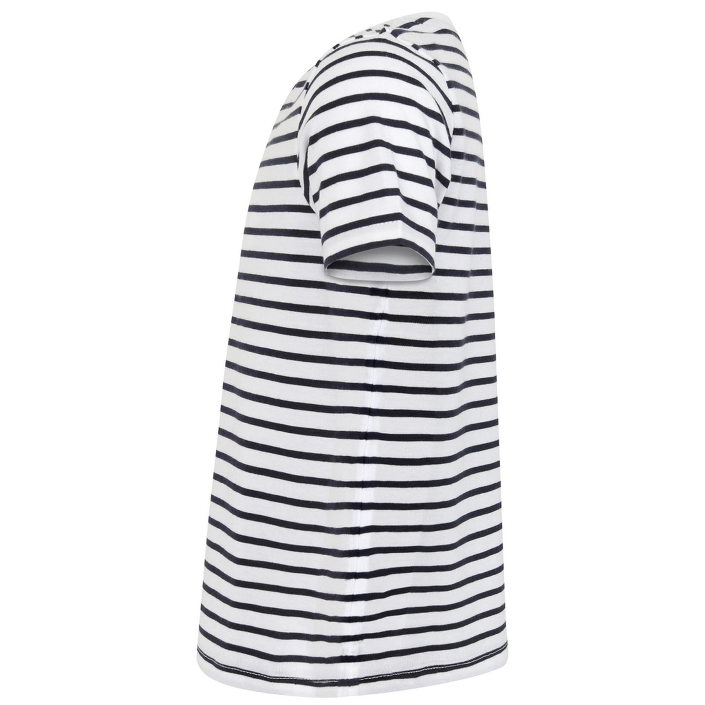 White-Oxford Navy - Side - Skinni Minni Childrens-Kids Striped T-Shirt