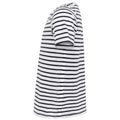 White-Oxford Navy - Side - Skinni Minni Childrens-Kids Striped T-Shirt
