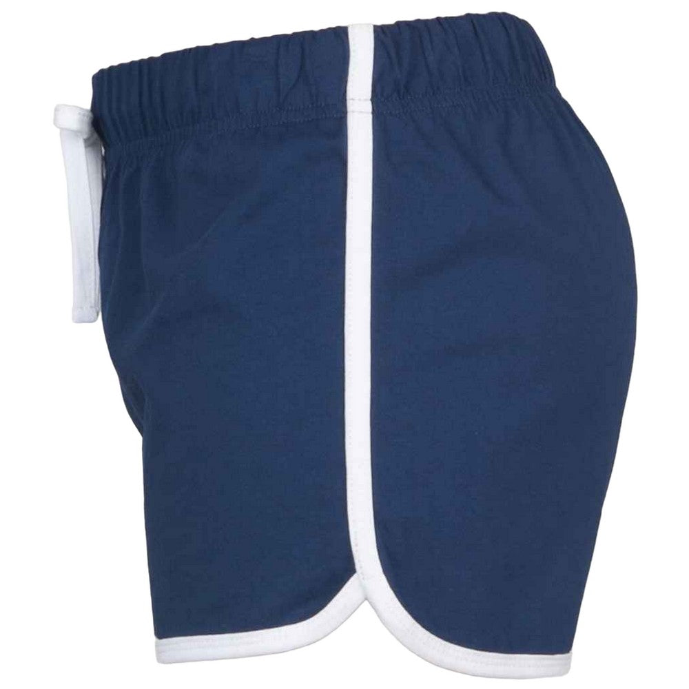 Navy-White - Side - Skinni Minni Childrens-Kids Retro Shorts