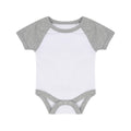 White-Heather Grey - Front - Larkwood Baby Boys-Girls Essential Short Sleeve Baseball Bodysuit