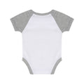 White-Heather Grey - Back - Larkwood Baby Boys-Girls Essential Short Sleeve Baseball Bodysuit