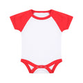 White-Red - Front - Larkwood Baby Boys-Girls Essential Short Sleeve Baseball Bodysuit