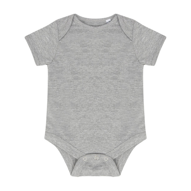 Heather Grey - Front - Larkwood Baby Boys-Girls Essential Short Sleeve Bodysuit