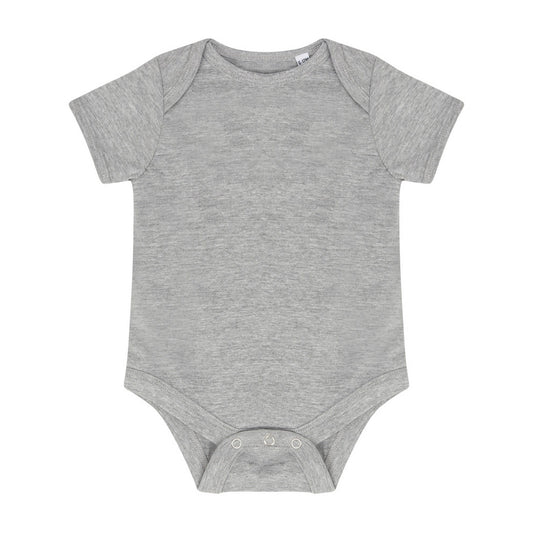Heather Grey - Front - Larkwood Baby Boys-Girls Essential Short Sleeve Bodysuit