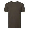 Dark Olive - Front - Russell Mens Authentic Pure Organic T-Shirt