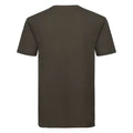 Dark Olive - Back - Russell Mens Authentic Pure Organic T-Shirt