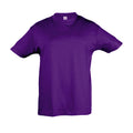 Dark Purple - Front - SOLS Kids Regent Short Sleeve T-Shirt