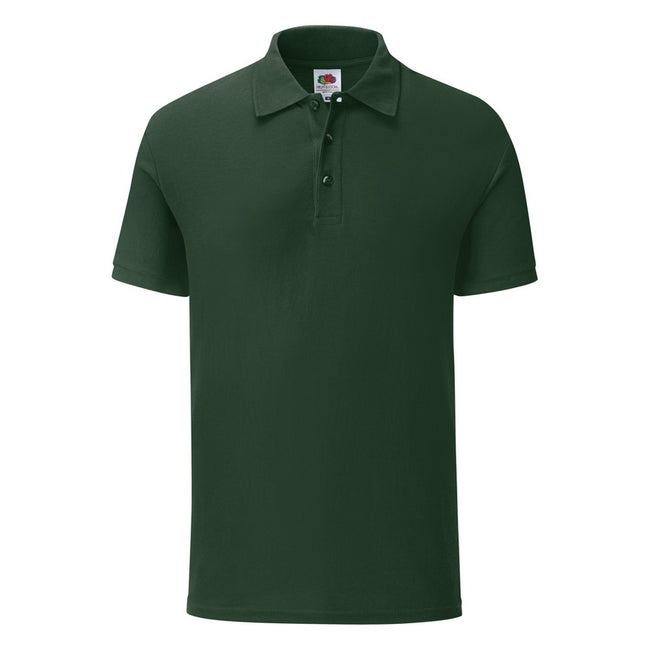 Bottle Green - Front - Fruit Of The Loom Mens Tailored Poly-Cotton Piqu Polo Shirt