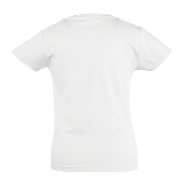 White - Side - SOLS Girls Cherry Short Sleeve T-Shirt