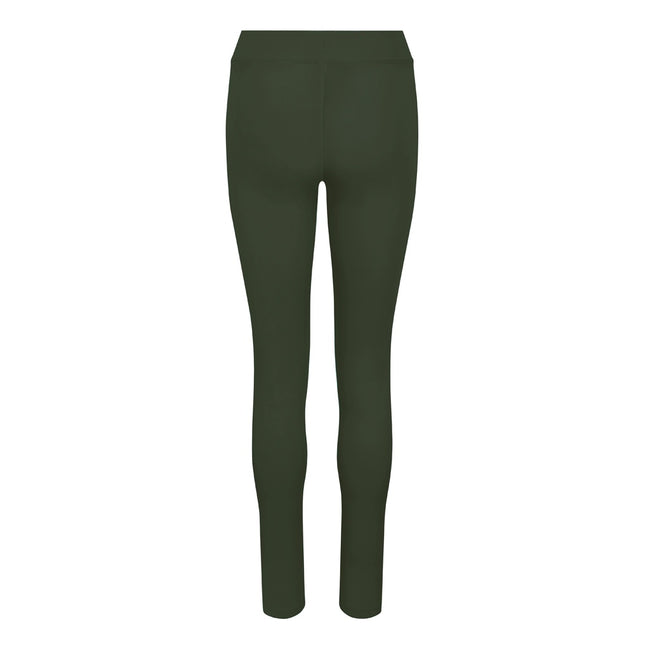 Combat Green - Back - AWDis Just Cool Womens Girlie Workout Leggings