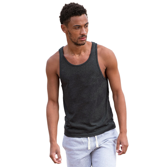Heather Black - Side - AWDis Just Ts Mens Tri-Blend Vest