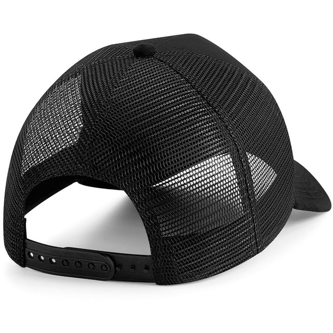 Black - Back - Beechfield Suede Snapback Trucker Cap