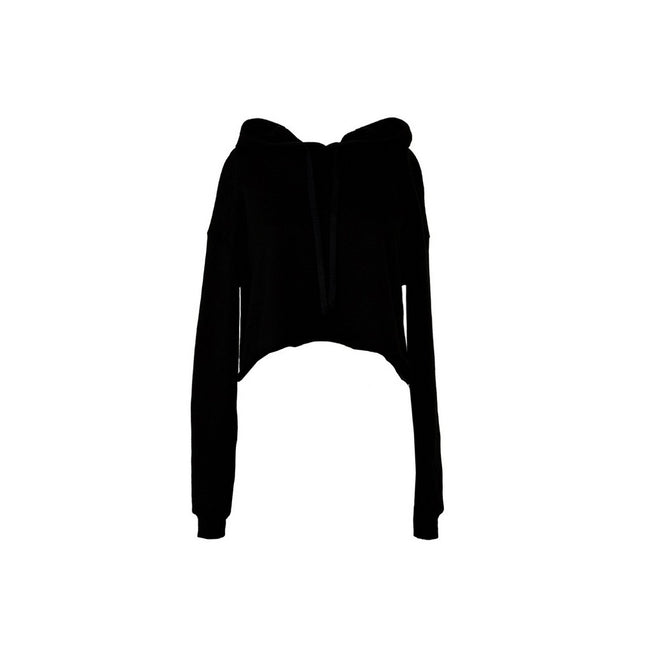 Black - Front - Bella + Canvas Ladies Cropped Hoodie