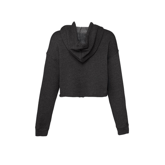 Dark Grey Heather - Back - Bella + Canvas Ladies Cropped Hoodie
