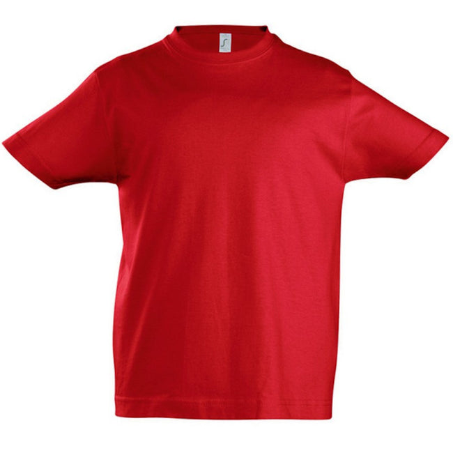 Red - Front - SOLS Kids Unisex Imperial Heavy Cotton Short Sleeve T-Shirt