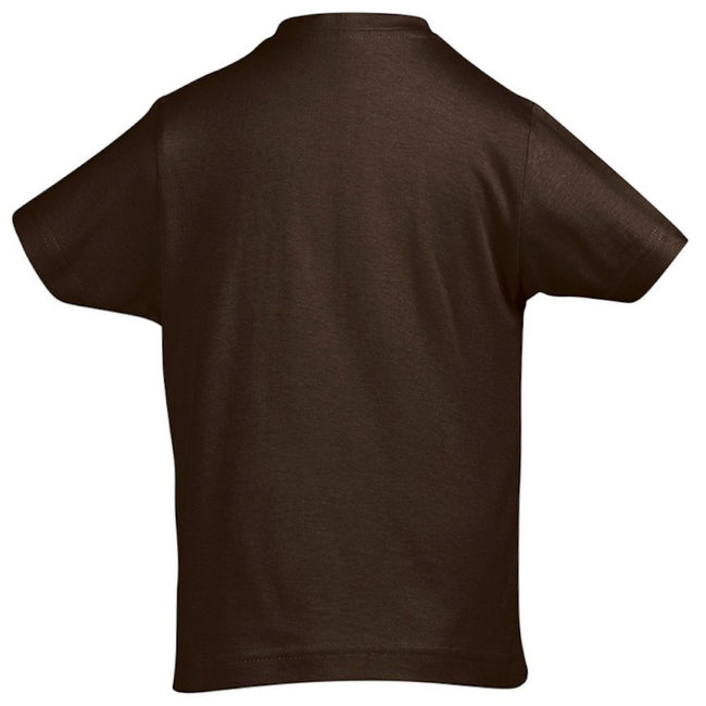 Chocolate - Back - SOLS Kids Unisex Imperial Heavy Cotton Short Sleeve T-Shirt