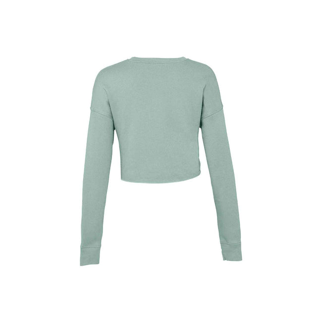 Dusty Blue - Back - Bella + Canvas Ladies Cropped Sweatshirt