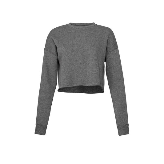 Deep Heather - Front - Bella + Canvas Ladies Cropped Sweatshirt