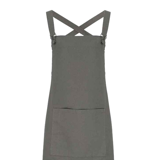 Dark Grey - Back - Premier Cross Back Barista Bib Apron