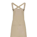 Khaki - Back - Premier Cross Back Barista Bib Apron