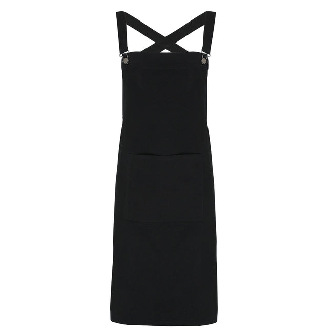 Black - Front - Premier Cross Back Barista Bib Apron