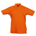 Orange - Front - SOLS Kids Unisex Summer II Pique Polo Shirt