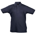 Navy - Front - SOLS Kids Unisex Summer II Pique Polo Shirt