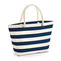 Natural-Navy - Front - Westford Mill Nautical Beach Bag