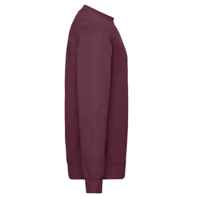Burgundy - Side - Fruit Of The Loom Mens Classic Drop Shoulder Sweatshirt