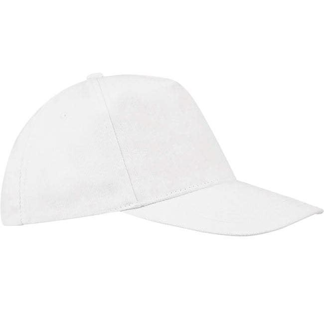 White - Front - SOLS Unisex Buzz 5 Panel Baseball Cap