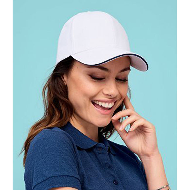 White-Navy - Back - SOLS Unisex Buffalo 6 Panel Baseball Cap