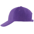 Dark Purple - Front - SOLS Unisex Buffalo 6 Panel Baseball Cap