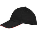 Black-Red - Lifestyle - SOLS Unisex Buffalo 6 Panel Baseball Cap