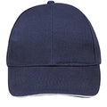 French Navy-White - Back - SOLS Unisex Buffalo 6 Panel Baseball Cap