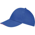 Royal Blue-Neon Coral - Side - SOLS Unisex Buffalo 6 Panel Baseball Cap